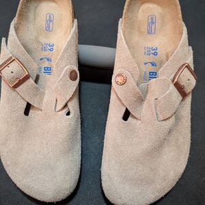 Birkenstock Tan Suede Mules